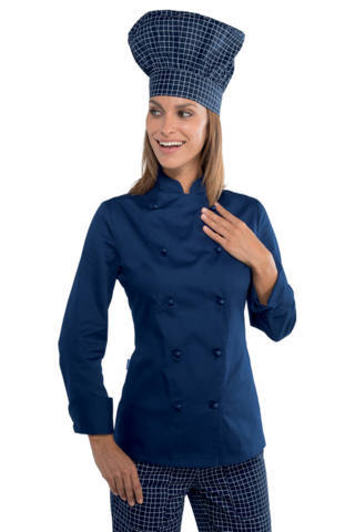 Giacca Cuoco Donna Chef in colore Blu classica e a manica lunga