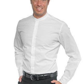 camicia bianca da uomo senza collo consigliata per ristoranti hotel catering hostes