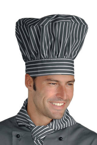 Cappello Da Cuoco Classico A Righe 075312 Fantasia gessata Londra 12, a righe larghe con sfondo grigio