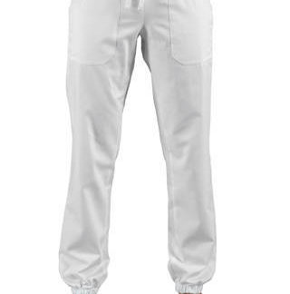 Pantaloni Medicale Infermiere Bianco Uomo Donna Con Elastico Sulla Caviglia Super Stretch