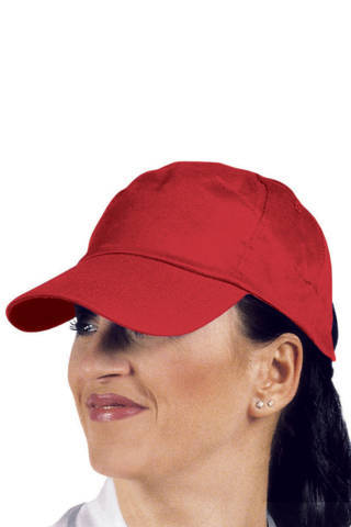 cappello baseball rosso con visiera