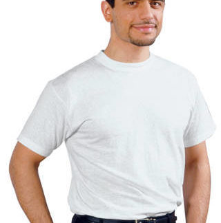 Maglia Bianca a Girocollo T-Shirts a Maniche Corte Per Uomo in Cotone