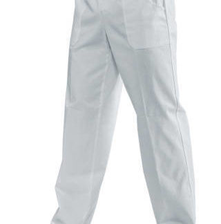 Pantaloni Cotone Unisex Bianco Per Medici Infermieri No Stiro