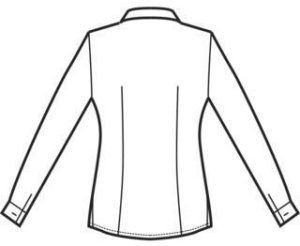 bozzetto posteriore della camicia slim da donna