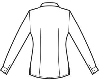 bozzetto posteriore della camicia slim da donna