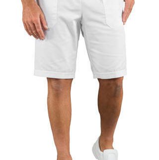 Bermuda Uomo Con Elastico In Vita Bianco in 100% cotone. Tessuto leggero e non trasparente