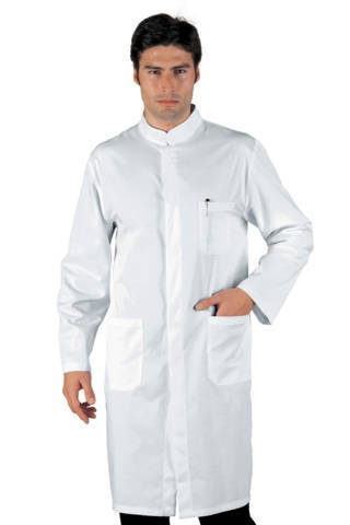 Camice Bianco da Uomo Con Collo alla Coreana Per Medico Dentista o Farmacia