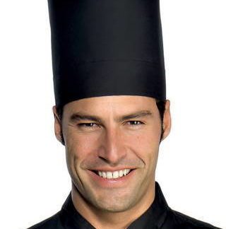 Cappello Da Cuoco Tubolare 20 Cm Nero o Bianco Lavabile Regolabile Elite. Codice: 075000K
