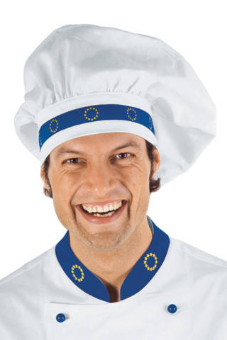Cappello Da Cuoco Classico Bianco + Riga Euro 100% Cotone Codice: 075099