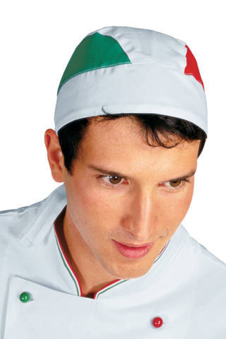 Bandana Per Pizzeria Ristorante Fantasia Tricolore Bandiera Italiana, 100% Cotone. Codice: 124010 -Brand Isacco