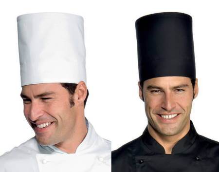Cappello Da Cuoco Tubolare 20 Cm Nero Bianco Lavabile Regolabile