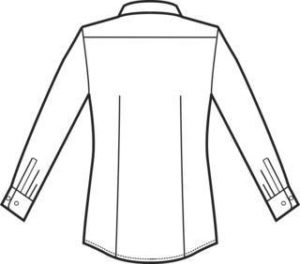 Bozzetto posteriore della camicia uomo slim senza tasca
