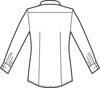 Bozzetto posteriore della camicia uomo slim senza tasca