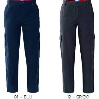 Pantaloni per Uomo Grigi o Blu Professionali da Lavoro per Officina o Tecnico Con Tasche laterali a Cargo. Peso Estivo A85010 New Santiago