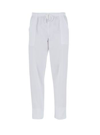 WWOO Donna Pantalone da Lavoro Bianco Puro Cotone Pantaloni Medical Pantaloni da Infermiere Opaco pantalaccio con Elastico 