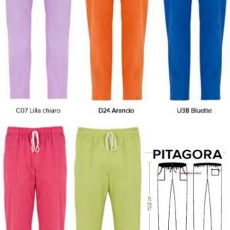 Pantalone In Cotone Unisex Con Elastico e coulisse in vita. Linea Slim. Colori: Arancio, Fuxia, Verde Acido, Lilla, Bluette. Articolo: Q3P00246 Pitagora