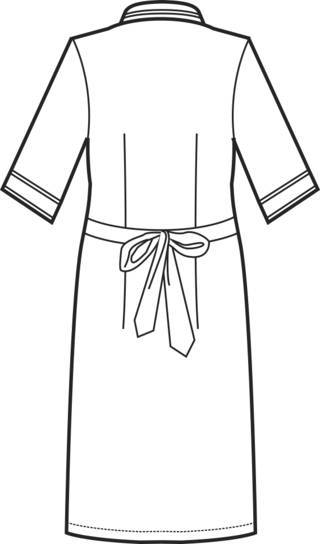 Bozzetto vista posteriore del camice da donna classico con grembiulino Amalfi