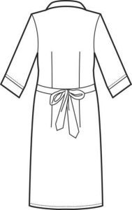 Bozzetto vista posteriore camice ad abito kinshasa