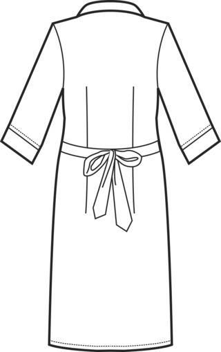 Bozzetto vista posteriore camice ad abito kinshasa
