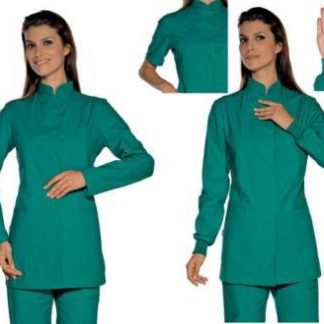 Casacca Donna Professionale Verde Chirurgico collo coreana uso medico estetico 3 Mod.