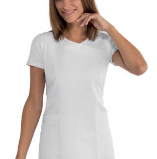 Vestitino Donna A Taglia Unica Per Parrucchiera Estetista Spa Bianco Con Inserti in Bianco