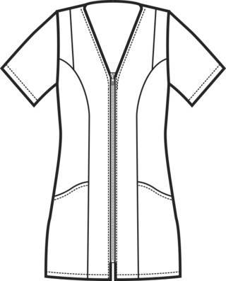 bozzetto casacca donna santorini vista anteriore aperta con zip centrale