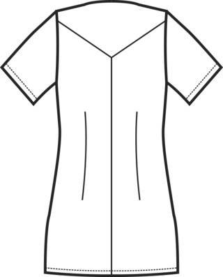 bozzetto casacca donna santorini vista posteriore aperta con zip centrale