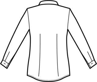 bozzetto posteriore della camicia classica da donna