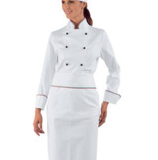 Giacca Cuoco Donna Chef Lady Italy + Bianco Cotone