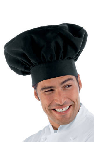 075001_trendy Cappello Nero Da Cuoco Classico Tinta Unita Regolabile Taglia Unica