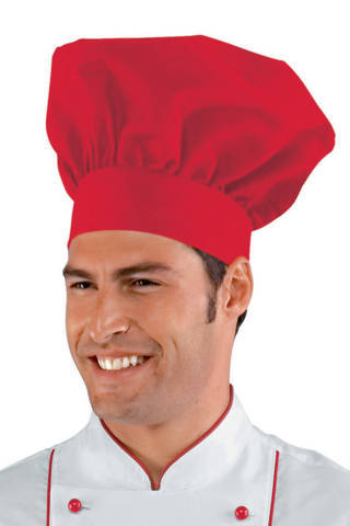 075007 _trendy Cappello Rosso Da Cuoco Classico Tinta Unita Regolabile Taglia Unica