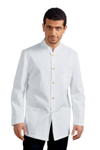 giacca bianca con collo alla coreana