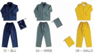 Bozzetto Completo Impermeabile Composto da Giacca e Pantalone in colore a scelta Blu Verde o Giallo Codice: HH310 Newport