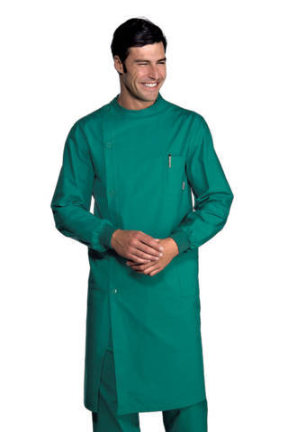 Camice da Dentista Uomo donna con alla Collo Coreana Verde Chirurgico con polso in maglia
