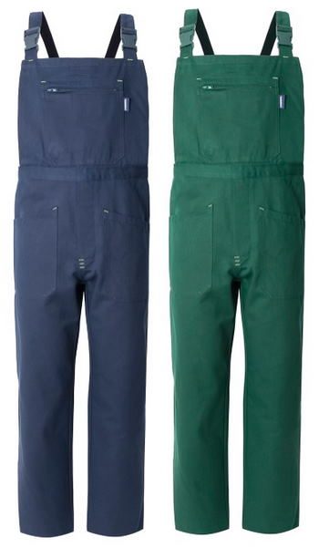 Salopette Pantaloni A Pettorina Verde o Blu In Cotone Per Serra Giardiniere Fiorista