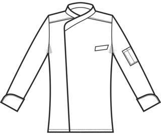 bozzetto giacca da cuoco da uomo a maniche lunghe vista anteriore