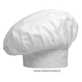 Cappello Cuoco Chef Regolabile Con Velcro Bianco in Taglia Unica, In 100% Microfibra