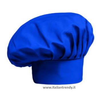 Cappello Cuoco Chef Regolabile Con Velcro Bluette o Blu Royal