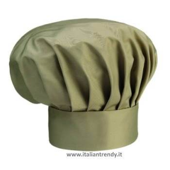 Cappello Cuoco Chef Regolabile Con Velcro Kaki o Beige