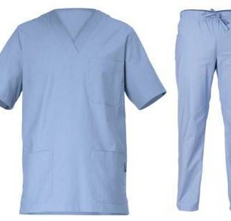 Completo Medico Azzurro Casacca + Pantalone 100 Cotone