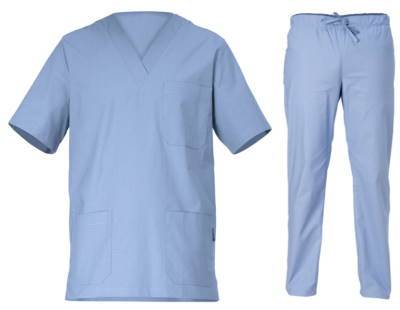 Completo Medico Azzurro Casacca + Pantalone 100 Cotone