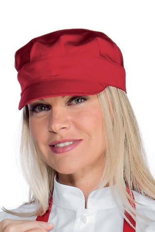 Cappello Cameriere Gelateria Creperia Uomo Donna in tinta unita e in taglia unica rosso