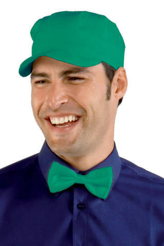 cappello con visiera da cameriere per bar gelateria creperia uomo donna sam verde