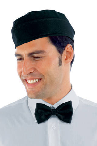 cappello bustina cameriere gelateria creperia uomo donna in nero