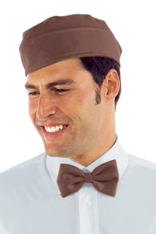 cappello bustina cameriere gelateria creperia uomo donna in cacao marrone chiaro