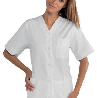 casacca corta aperta in colore bianco da donna perfetta per qualsiasi ambito lavorativo a maniche corte