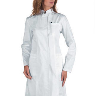Camice Donna Bianco Coreana Per Medico Farmacista Maniche Lunghe 007900 camice donna collo coreana bianco medico dottoressa farmacista erborista