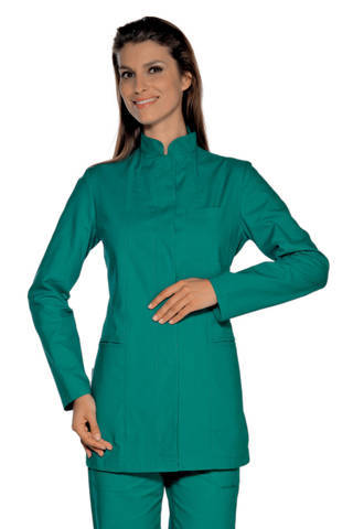 Casacca Donna Professionale Verde Chirurgico collo coreana uso medico estetico manica lungha 3 Mod.