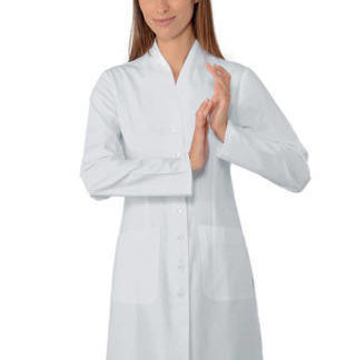 Camice medico Bianco Donna Collo a V puro cotone