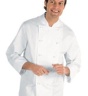giacca da cuoco bianca classica in cotone con bottoni estraibili